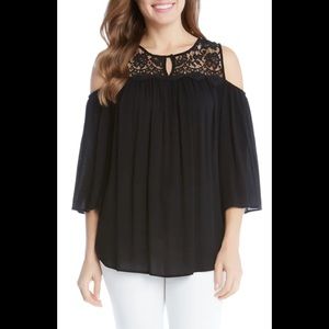 Karen Kane Cold Shoulder Lace Insert Top
